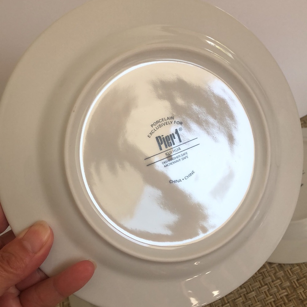 Pier 1 KUI HUA Set Of Five Salad Luncheon Plates MCM Starburst Atomic Style - Picture 6 of 10